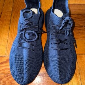 Women’s Knit Lace-Up Athletic Sneakers - Navy